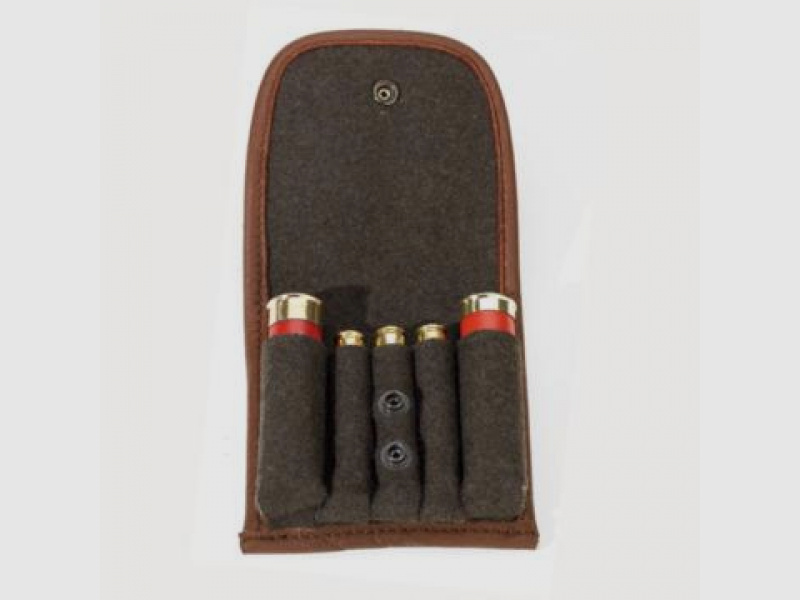 Custodia per patroni in pelle di alce Loden marrone