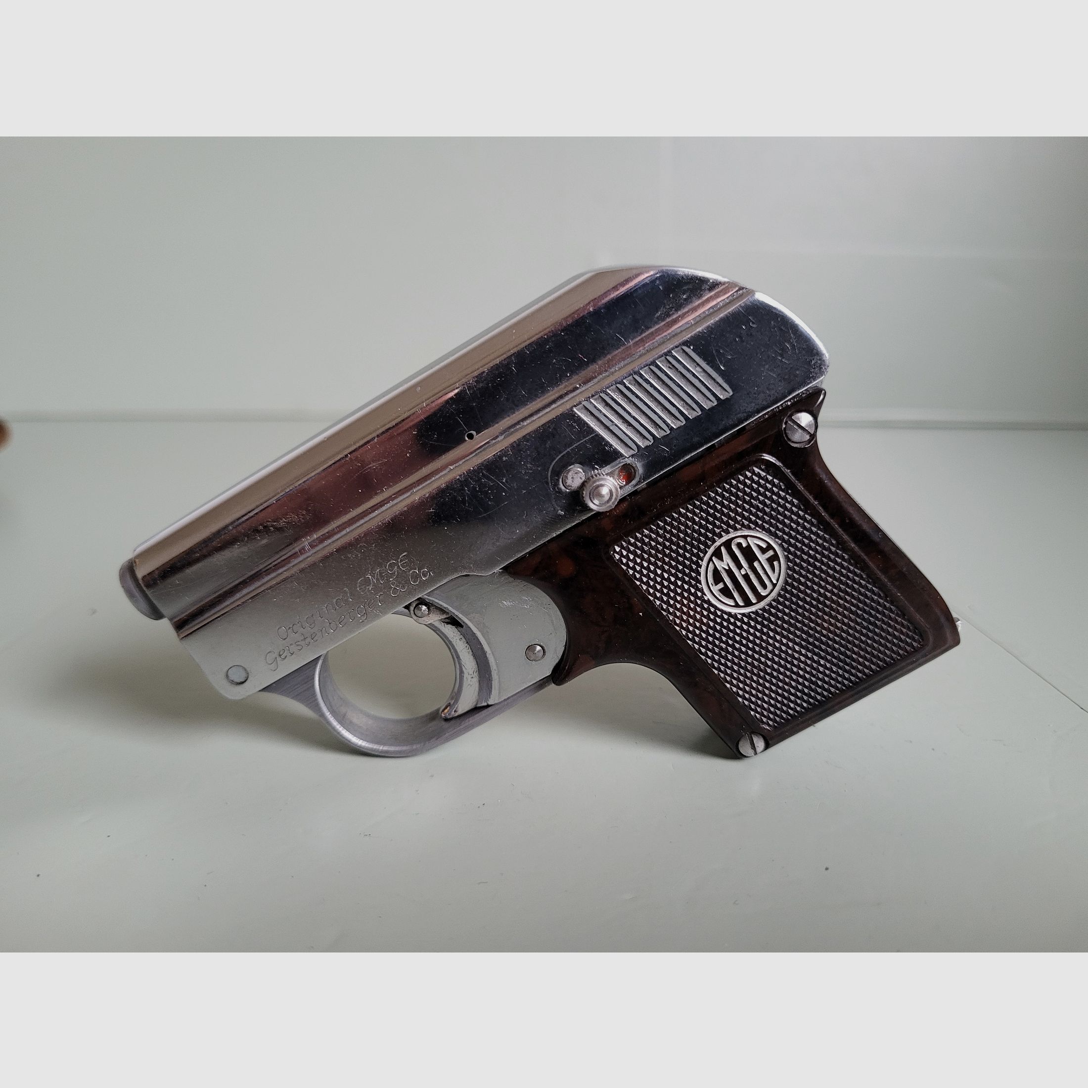 Rare Old Gas Pistol Blank Firing Pistol - ORIGINAL EM-GE Gerstenberger & C0 Model . 6 Patent - 1950s