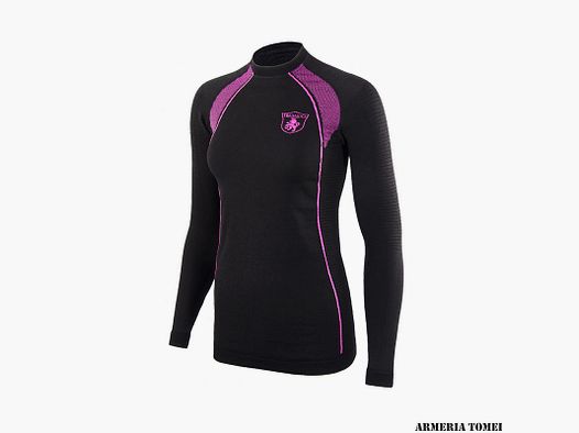 TRABALDO – FEMME – T-SHIRT THERMIQUE – T-SHIRT LIGHTWOOL M/L Noir/Fuchsia