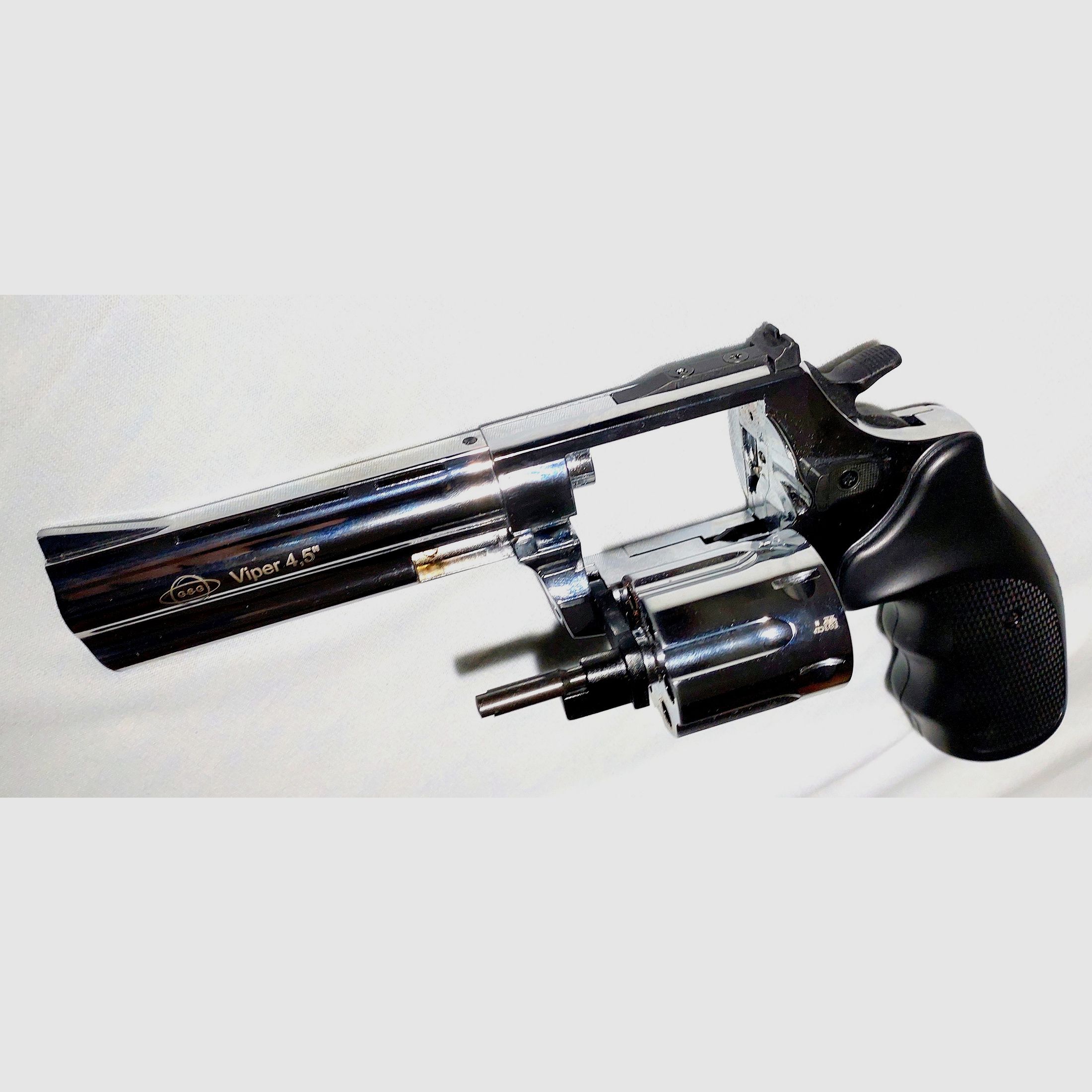 Ekol Viper 4,5 Zoll Schreckschuss Revolver Chrom 9 mm R.K. (PTB 1003) wie neu!