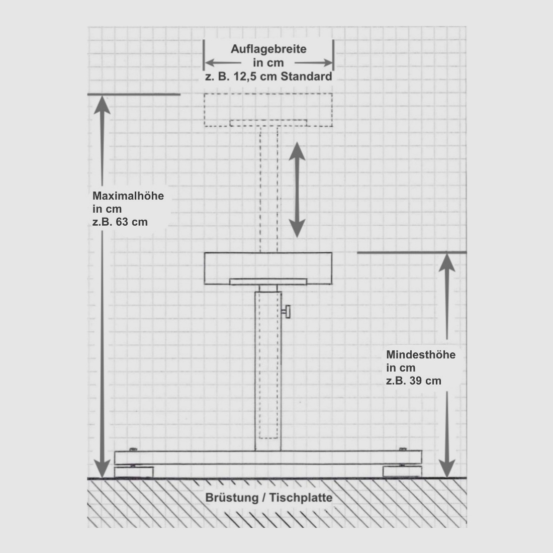 KGF-Auflagestativ - Auflageständer Alu HT-1000-Basic mit Buchenholz-Auflage, klappbar