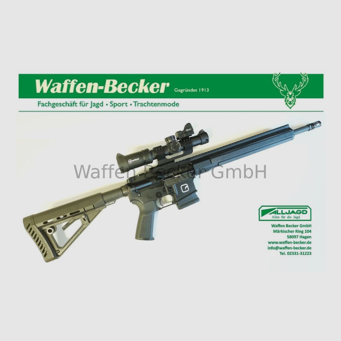 Clawgear Clawgear CG15 Basic schwarz Kal. .223Rem. 16,75" + Firefield 1-6x24 inkl. Red-Dot