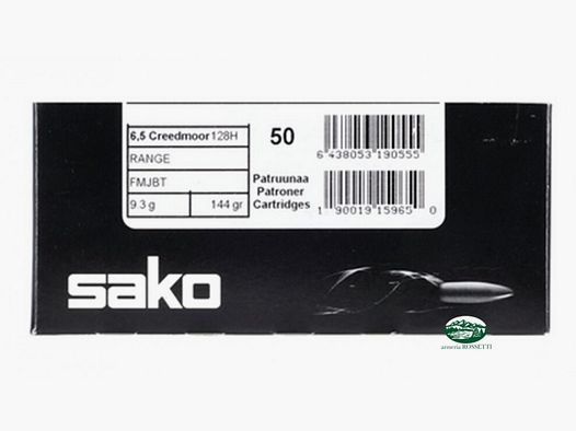 SAKO munizioni cal .6,5 Creedmoor Range 144gr FMJBT conf.50 pezzi 128H