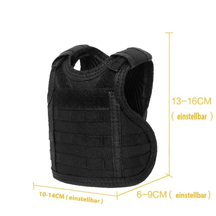 Mini beschermvest voor bierfles / wijnfles / thermosfles - Zwart, afbeelding 6 van 7