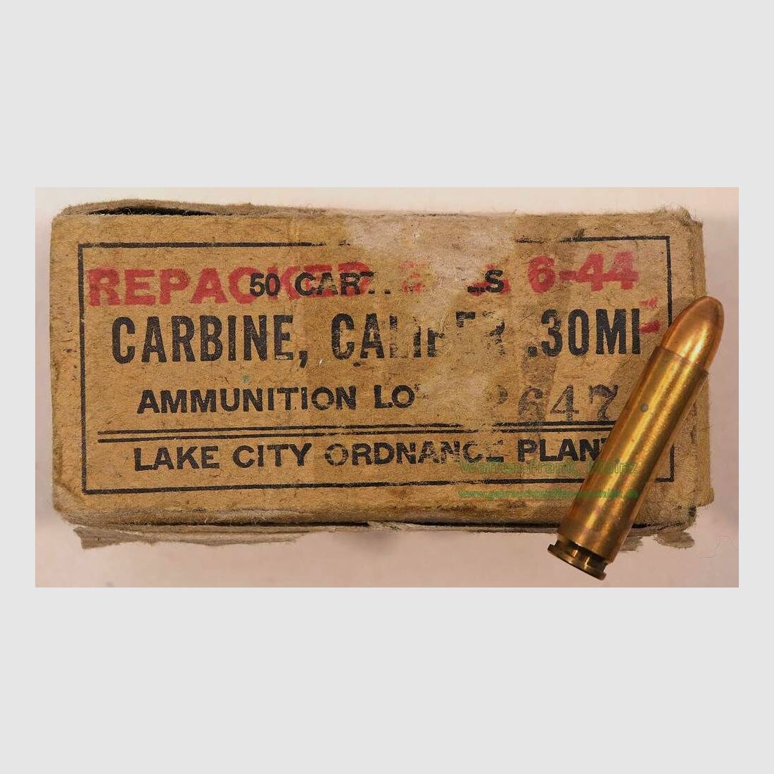 USA, Diverses cartouches de fusil .30 Carbine/M1