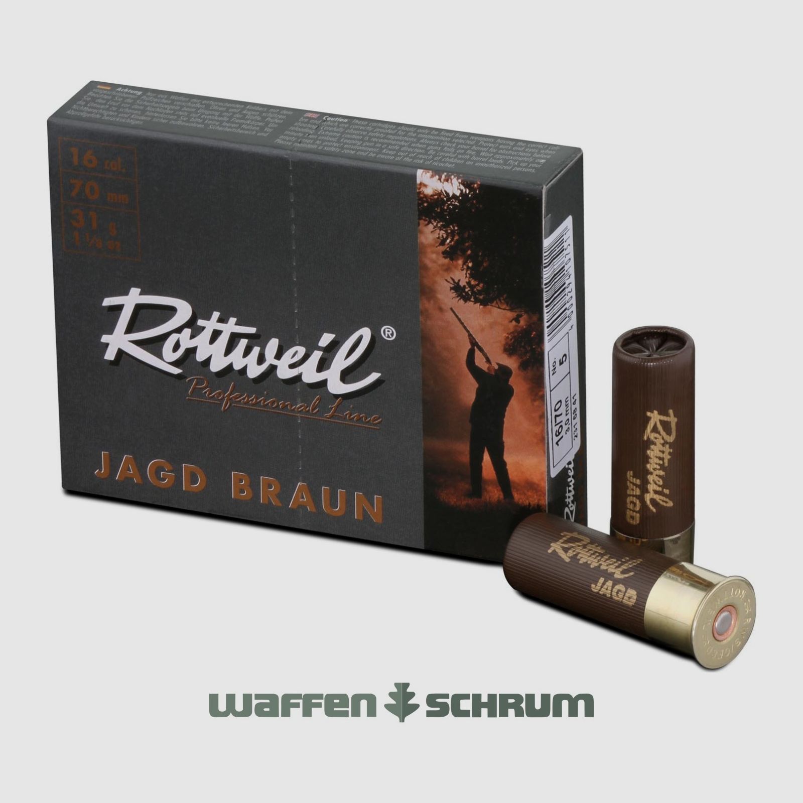 Rottweil Jagd braun Plastik 16/70 3,0mm - 31g