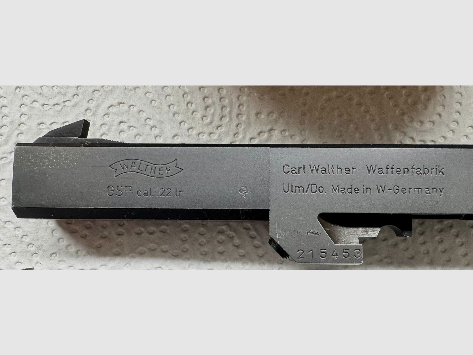 Walther GSP sportpistool, .22 LR + .32 S&W Long WC wisselsysteem