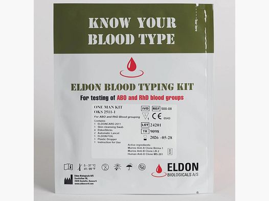 Eldoncard Eldoncard Sneltest Bloedgroep One Man Kit
