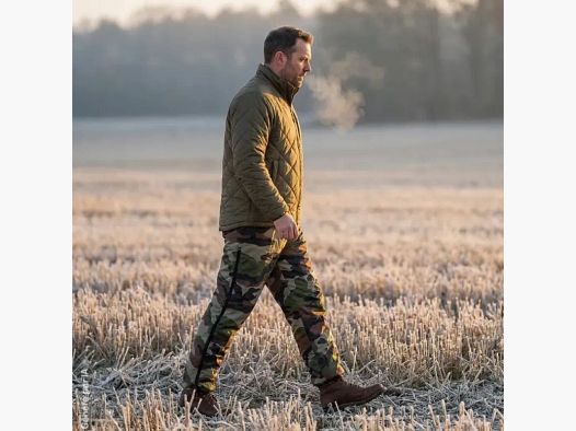 Pantalon matelassé camouflage imperméable à zips latéraux