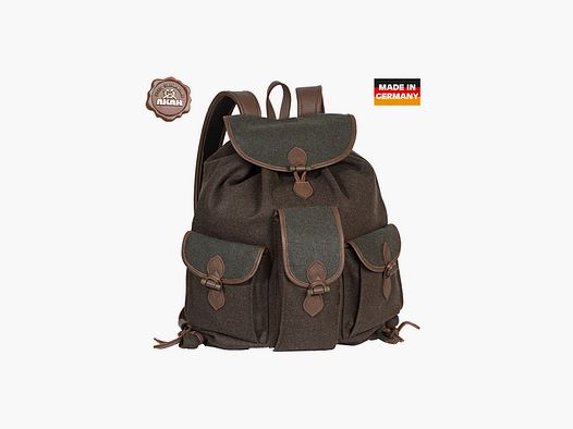 Sac à dos AKAH en laine brun/vert