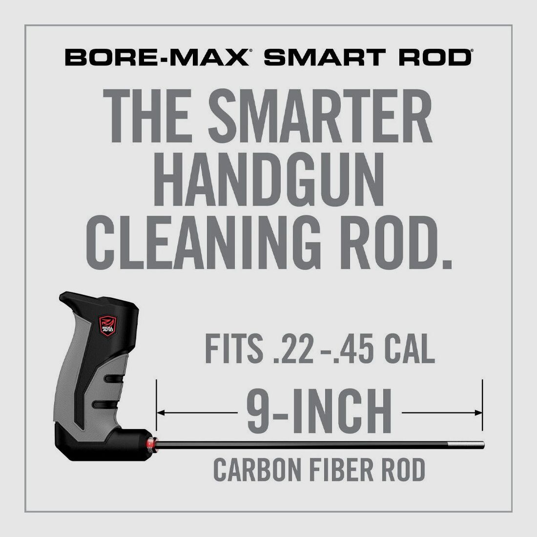 Real Avid Bore-Max Smart Rod Handgun .22-.45 9 Calowy Włókno Węglowe