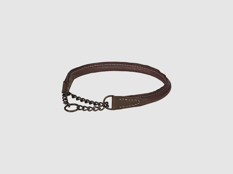 Akah olijfleren halsband (ronde stiksel) |