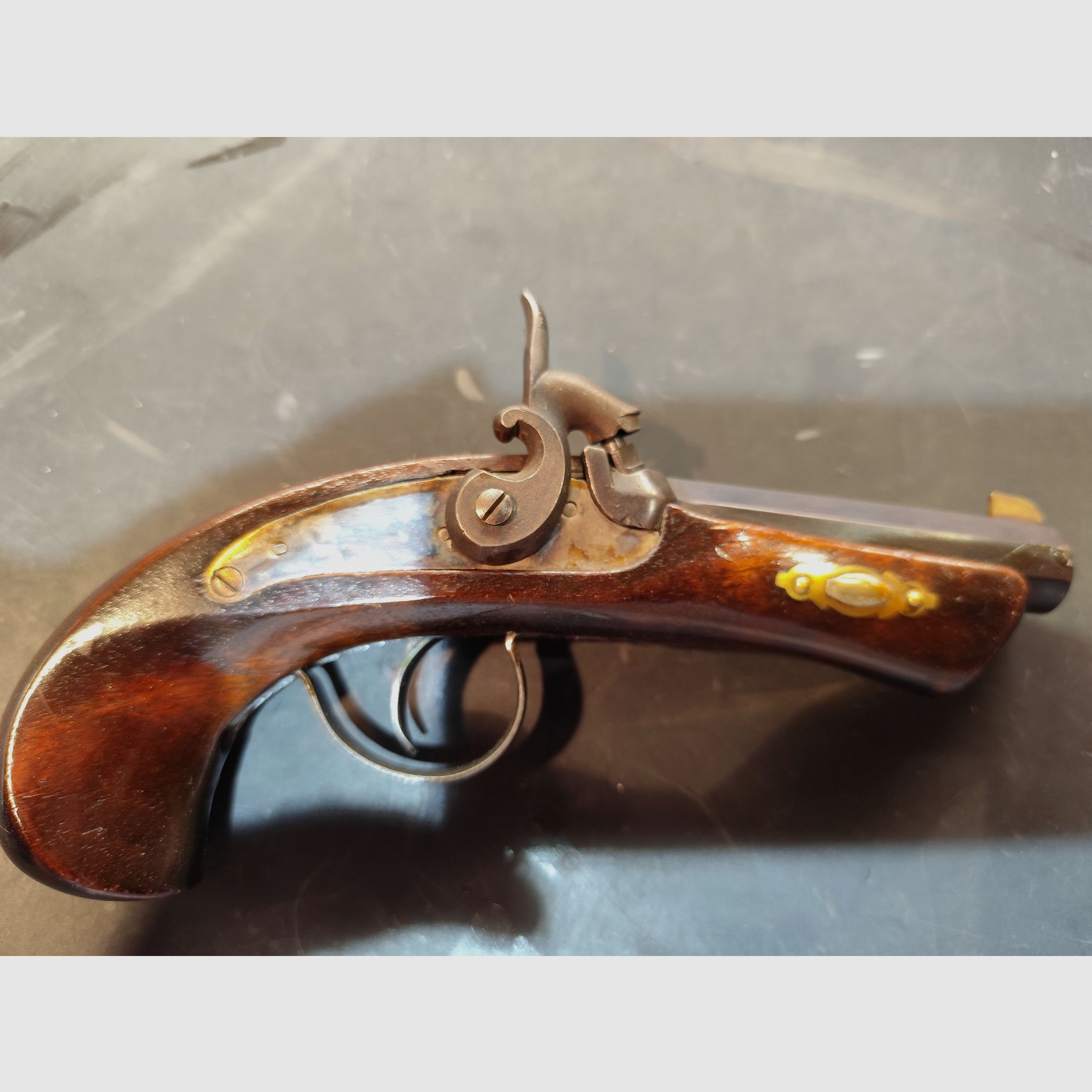 Front-loading pistol percussion Derringer .45 + .41 black powder
