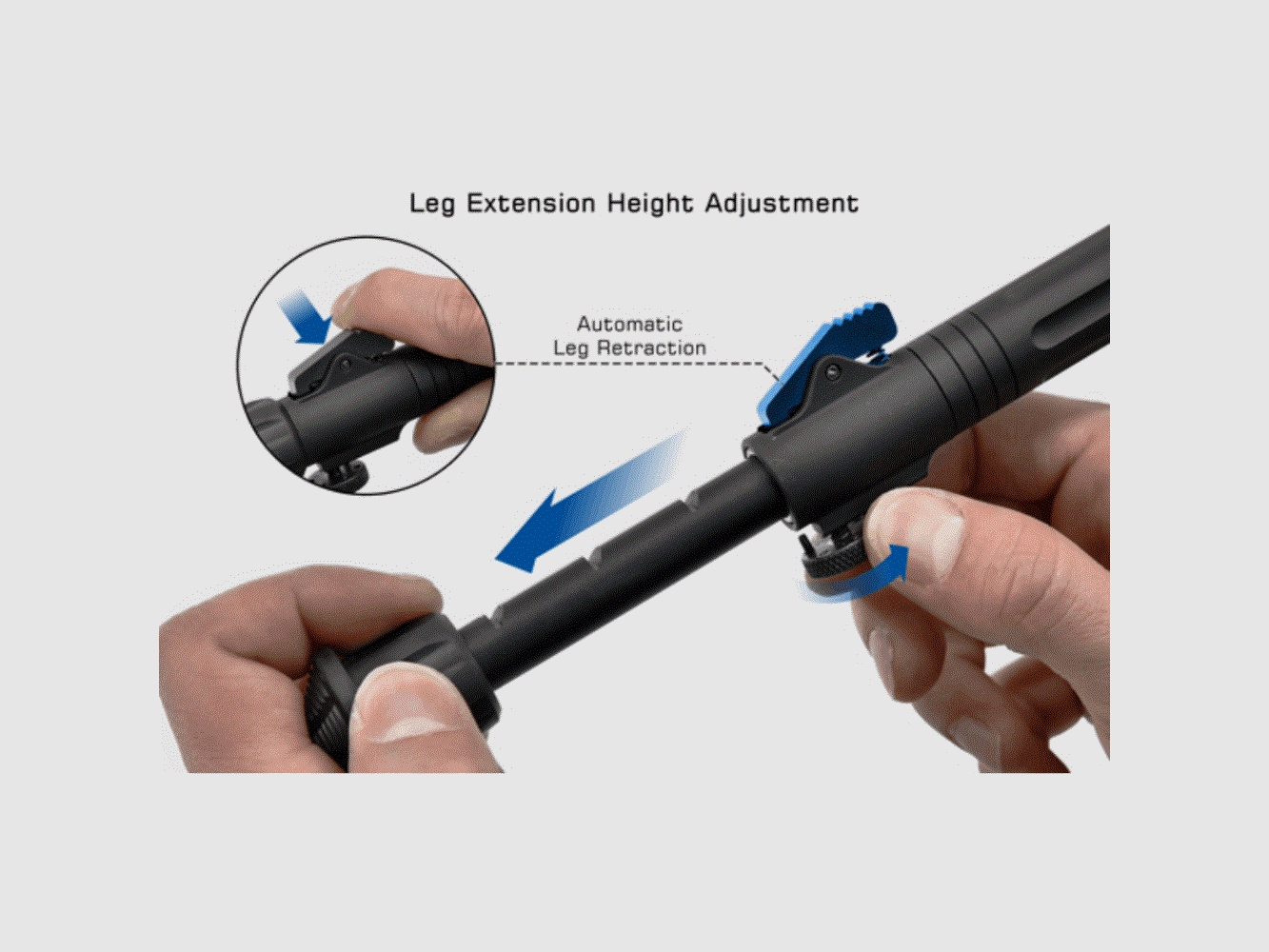 UTG Over Bore Bipod, 7″-11″ Center Height, Picatinny, image 8 of 15