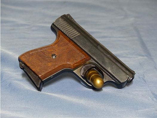 Schreckschuss Gas Pistole Rhöner Sportwaffen GmbH SM 15 Cal. 8 mm Knall PTB 83/2 aus 1977 vintage