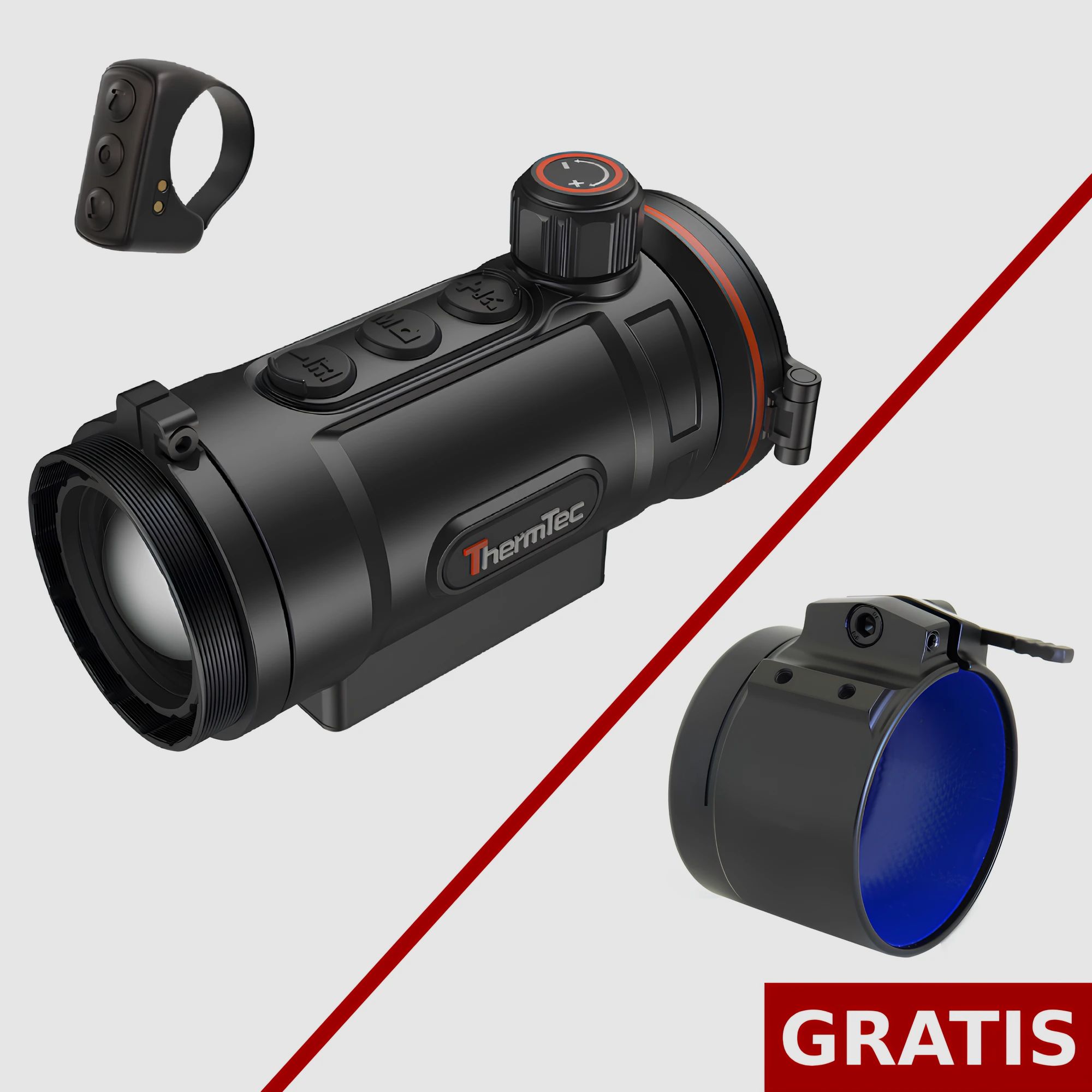 ThermTec HUNT 650 urządzenie do obrazowania termicznego - zawartość dostawy bez adaptera 50 mm