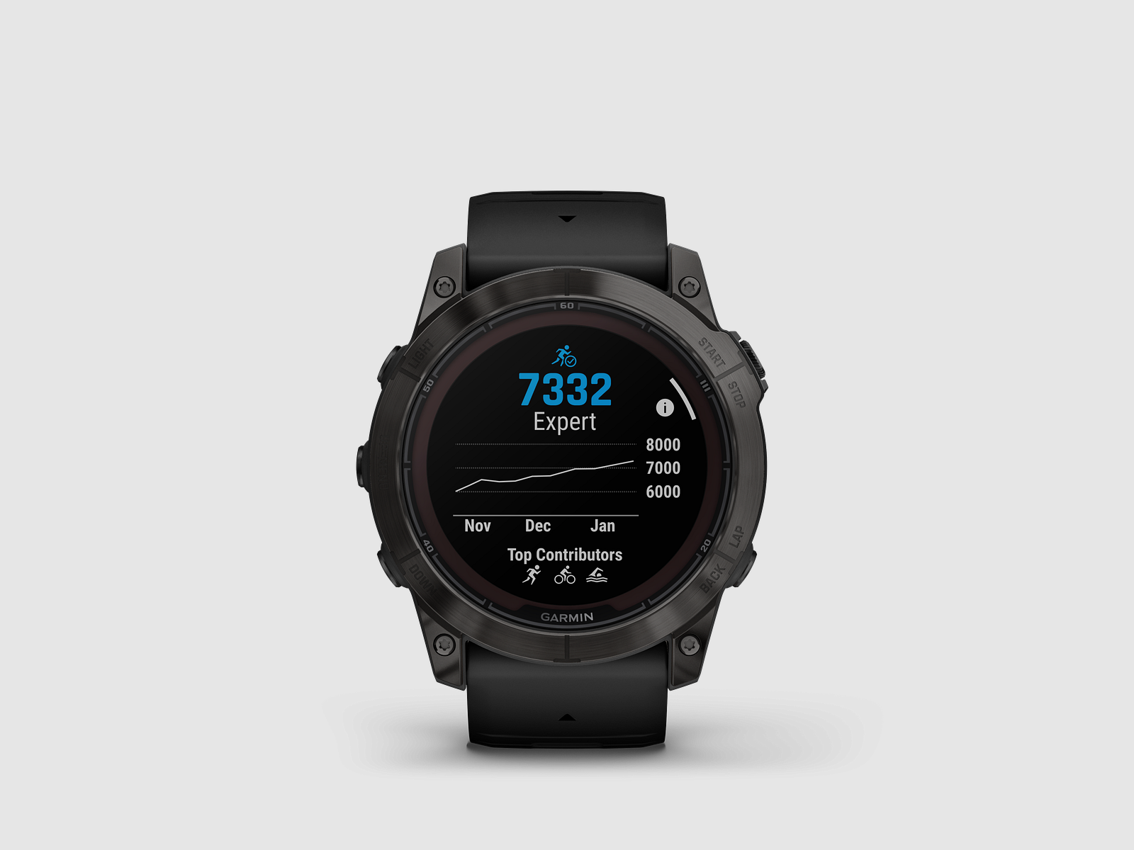 Garmin fēnix® 7X Pro – Édition Sapphire Solar, Noir/Gris Carbone Titane avec bracelet en silicone QuickFit® de 26 mm, image 8 sur 12