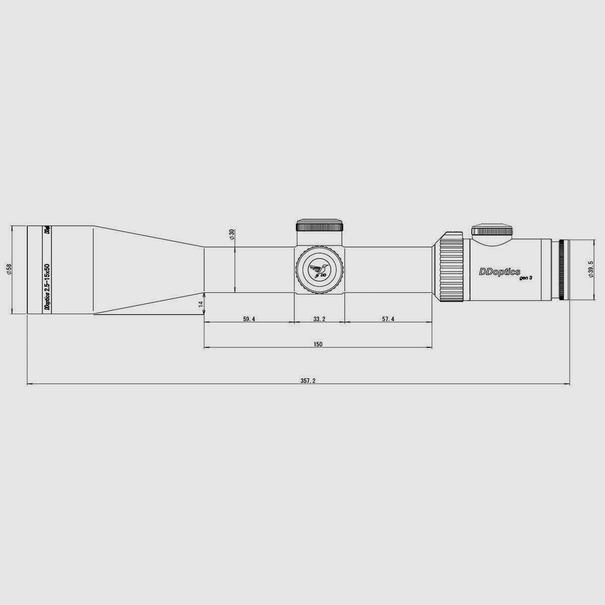 DDoptics | Nighteagle V6 2,5-15×50 | Gen3 | MRAD | A4N