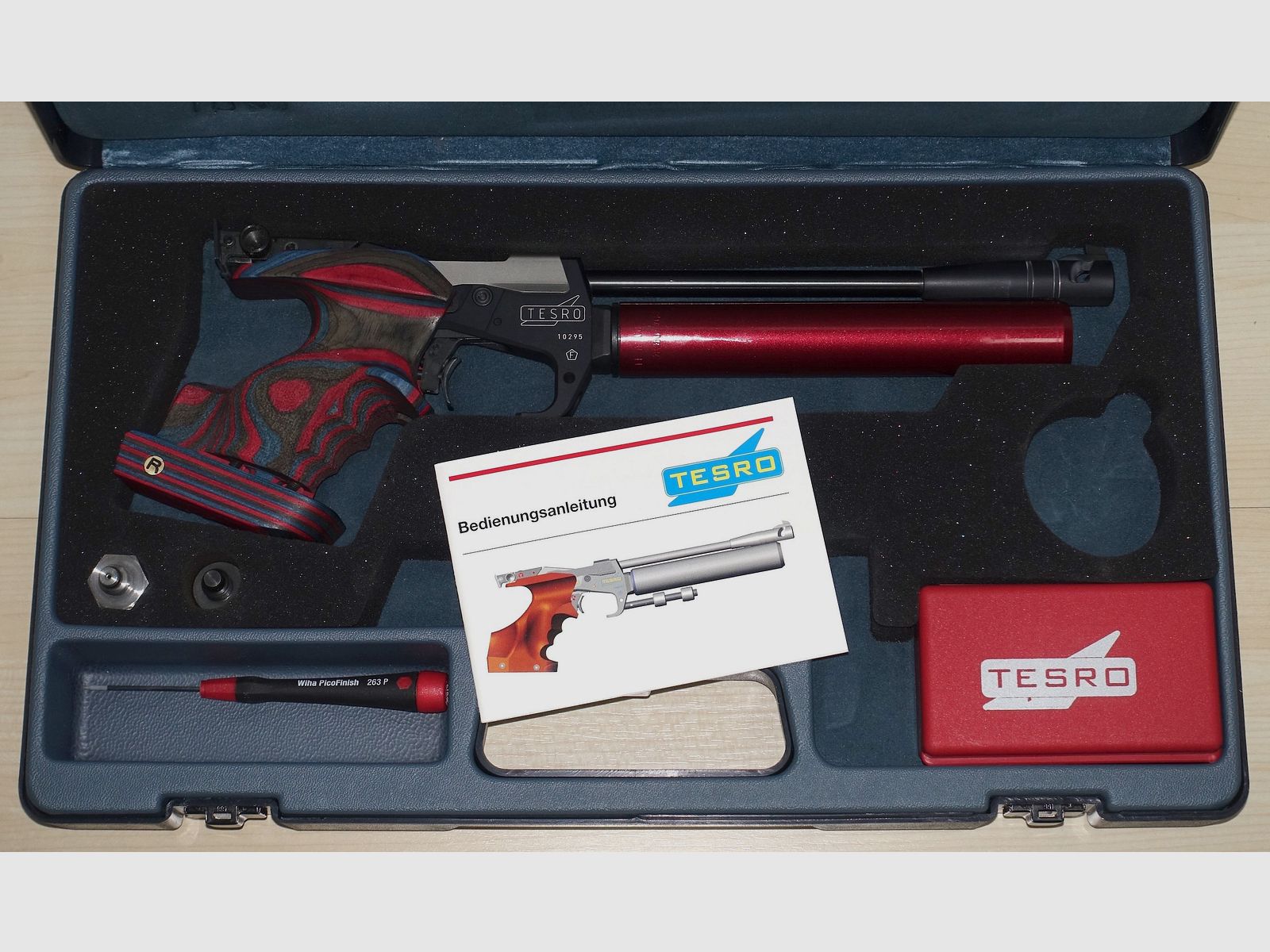 Tesro Pressluft Matchpistole PA10 / Top Zustand mit Zubehör