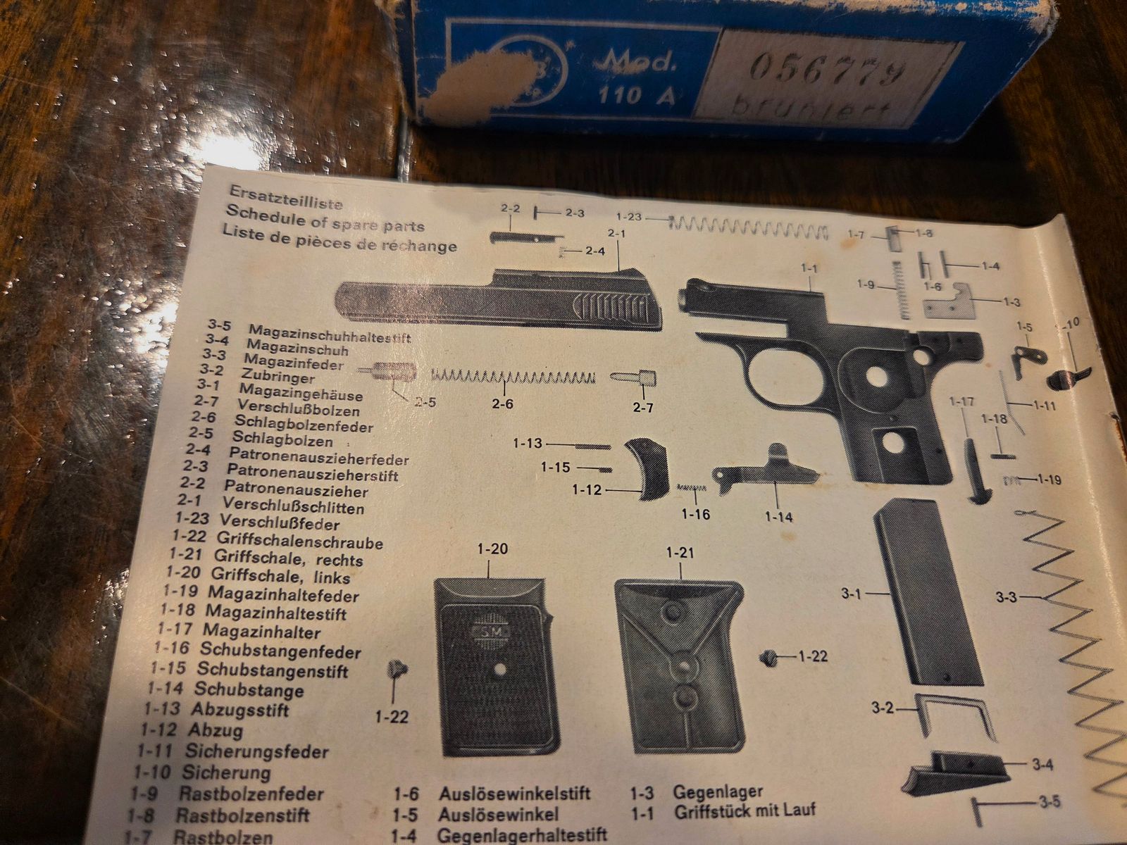 Collectionnable Rhöner SM 110A, 2 chargeurs, PTB 45-69
