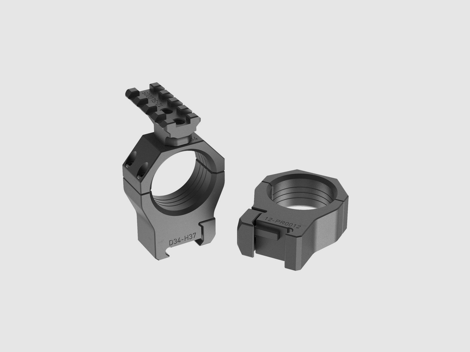 PSR anelli per cannocchiale 34mm neri H37mm, immagine 3 di 3