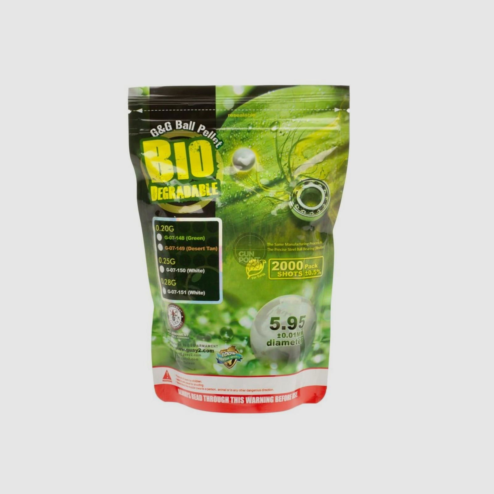 G&G 0.28g Bio Precision BBs 2000rds-Wei