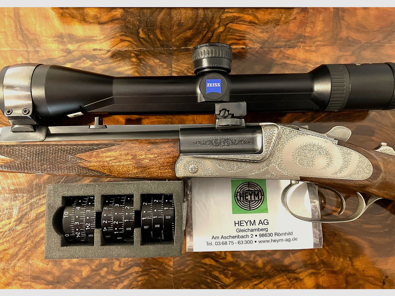 Heym 44 Kipplaufbüchse in 7x65R inkl. Zeiss-Zielfernrohr 5-15x42