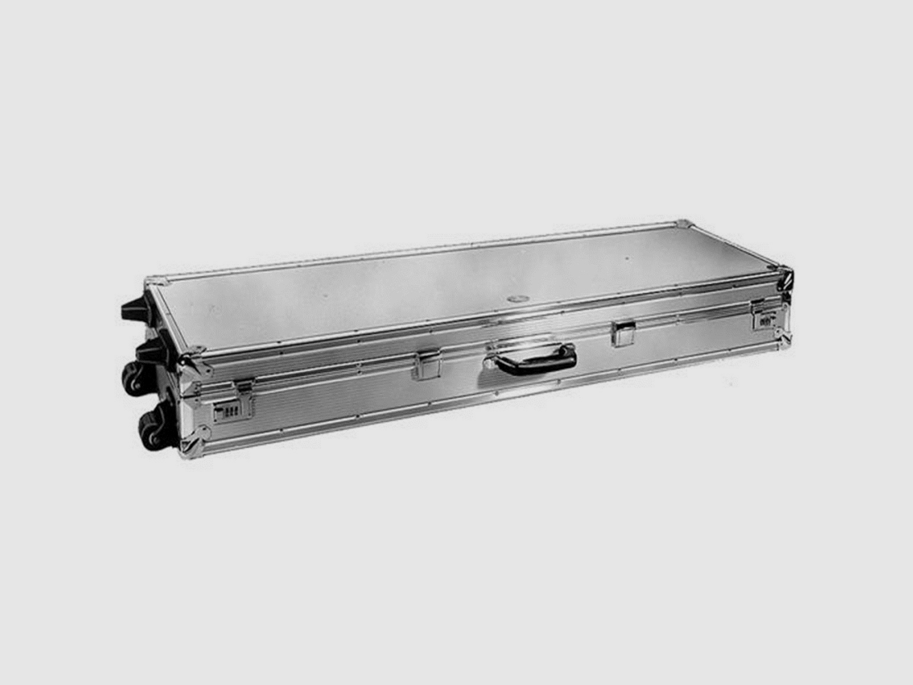 Valigia in alluminio Franzen per due armi con cannocchiale, con 2 serrature a combinazione,