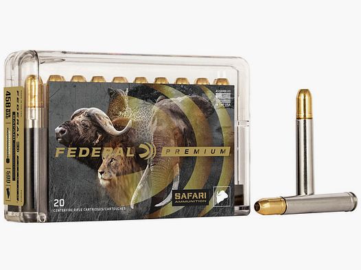 Federal Premium Safari Trophy Bonded Sledgehammer Solid .458 Win. Mag. 500GR bonded FN 20 patronen