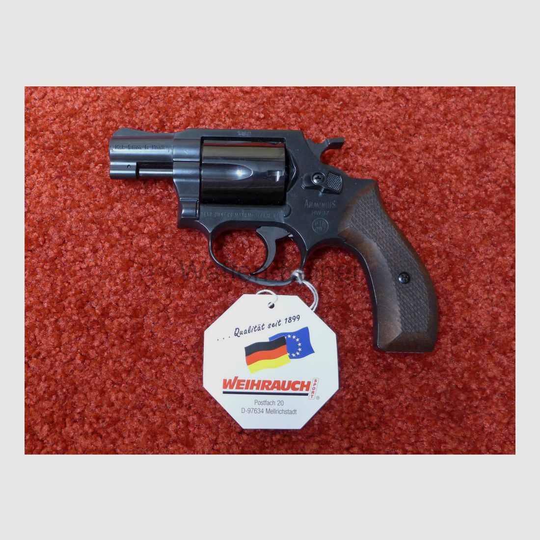 Incense HW 37 blued with wooden grip panels