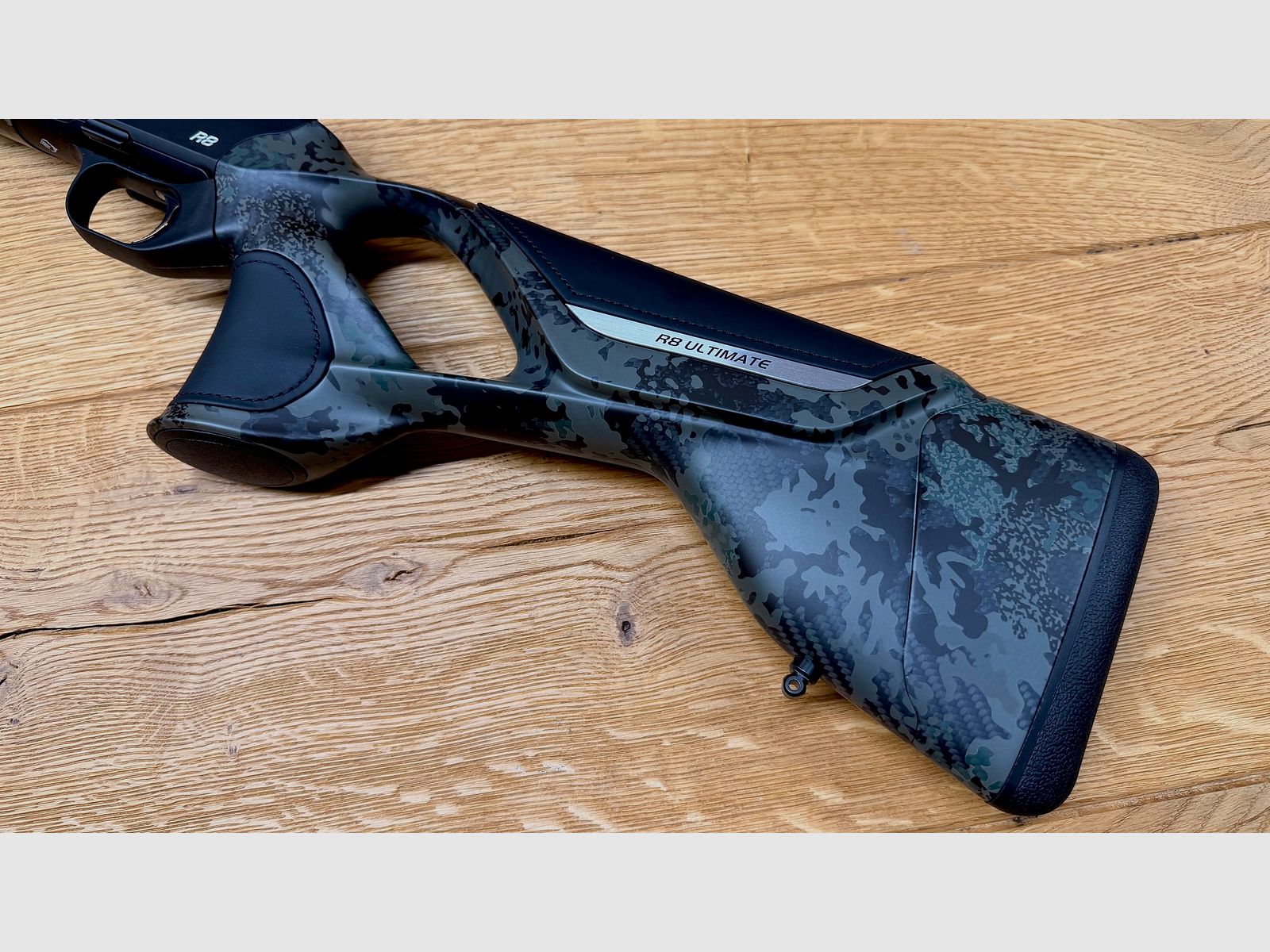 Blaser R8 Ultimate Carbon Huntec Camo carcasa / Atzl Match-caza disparador / Logo plata / Peso semi
