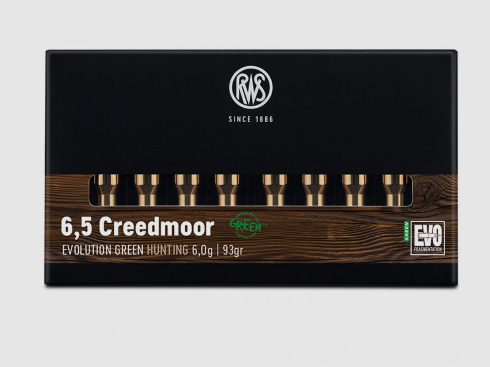 RWS 2411682 cartucce per fucile 6,5 Creedmoor Evo Green 6,0g 93grs.