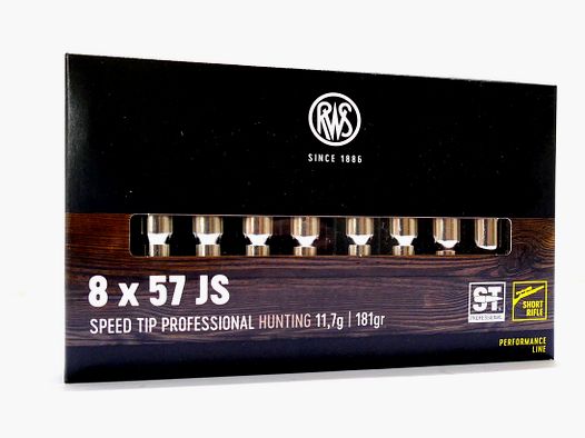 RWS 8X57JS Speed Tip Short Rifle 11,7g/180gr Cartouches de fusil
