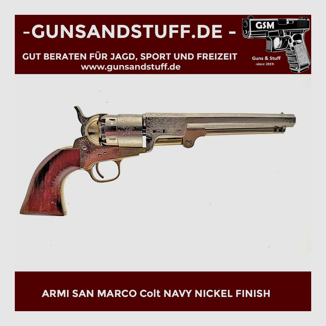ARMI SAN MARCO COLT NAVY .44 (CZARNY PROCH) NIKLOWE WYKOŃCZENIE
