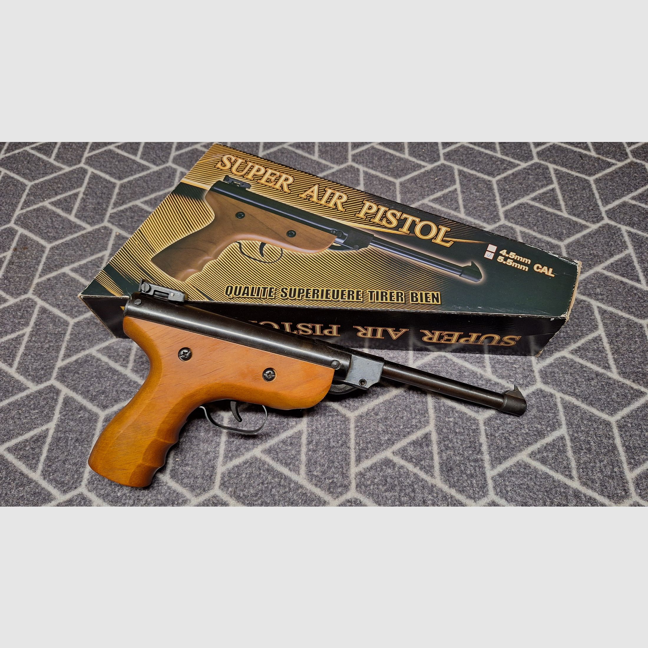 Persluchtpistool "TYTAN Model S2 Super Air Pistol" 5,5mm knikloop verzamelwapen NIEUW!