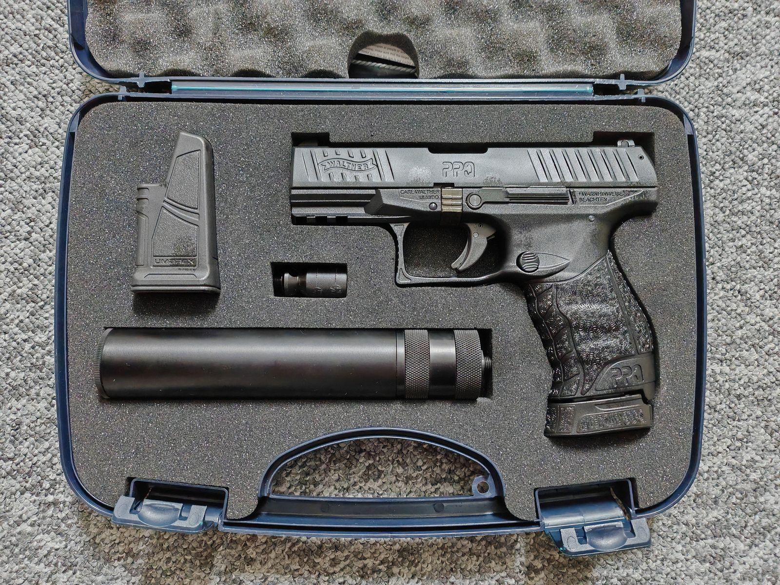 Umarex Walther PPQ NAVY Kit mit Original Walther-Koffer| 9mm P.A.K. Schreckschuss |NEUwertig
