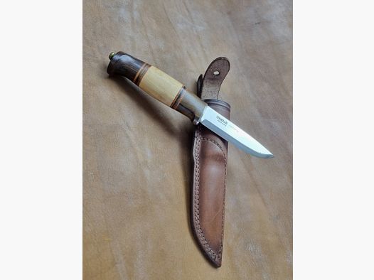 Heldere outdoormes model 99 Harding palissander berkenhout leren schede