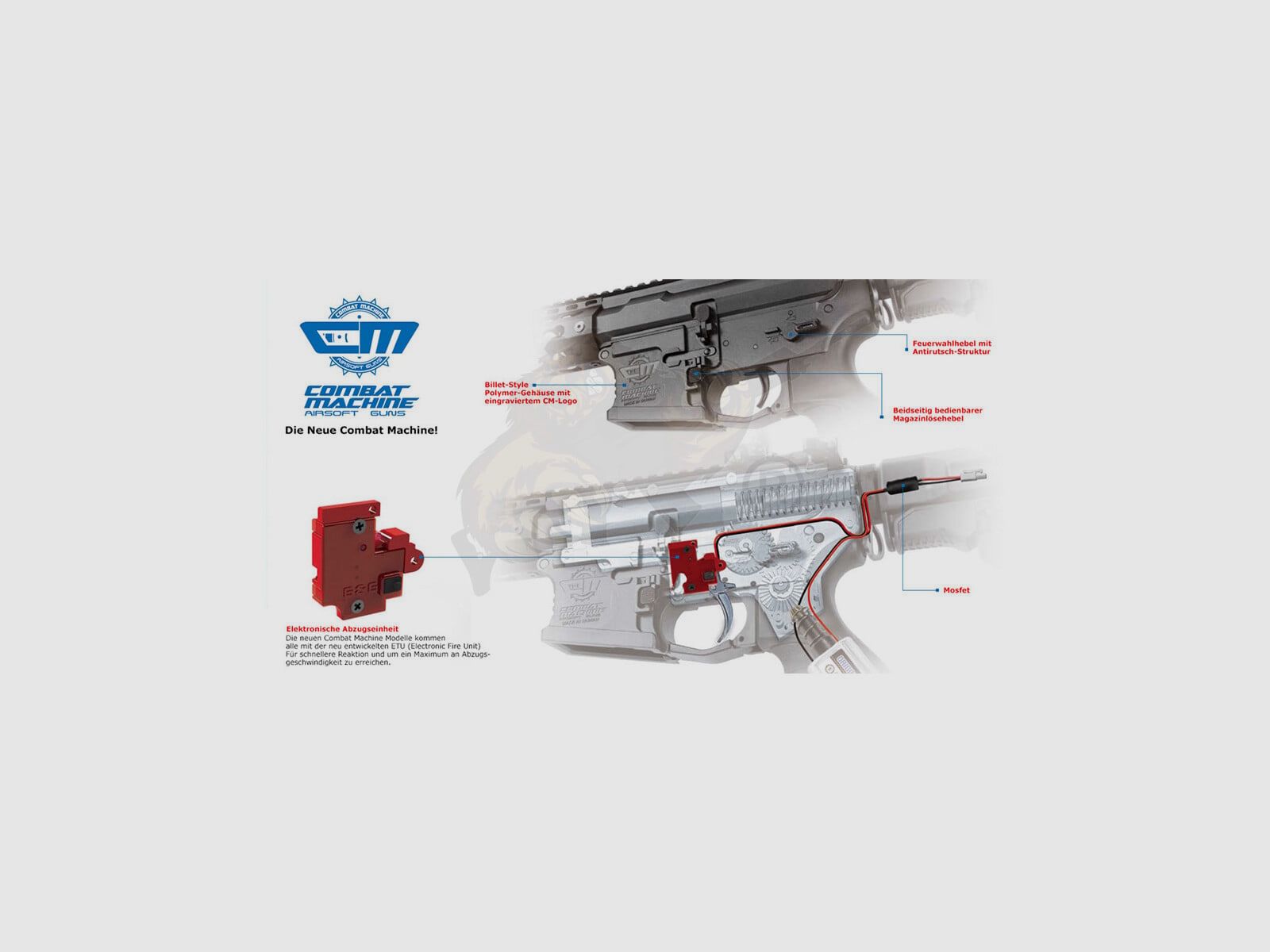 G&G CM16 SRXL mit ETU Red Edition Airsoft S-AEG frei ab 18