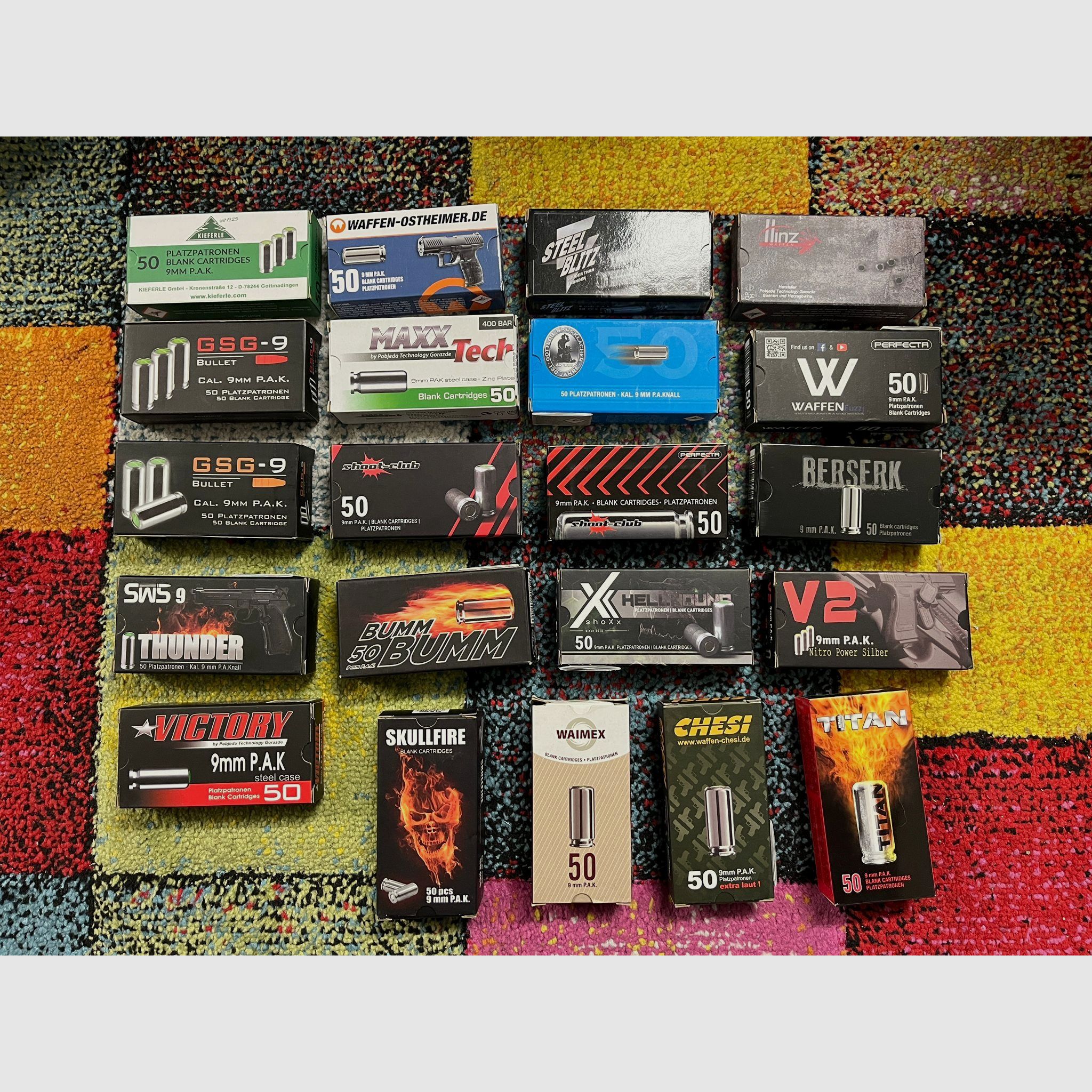 9mm PAK Platzpatronen Sammlung