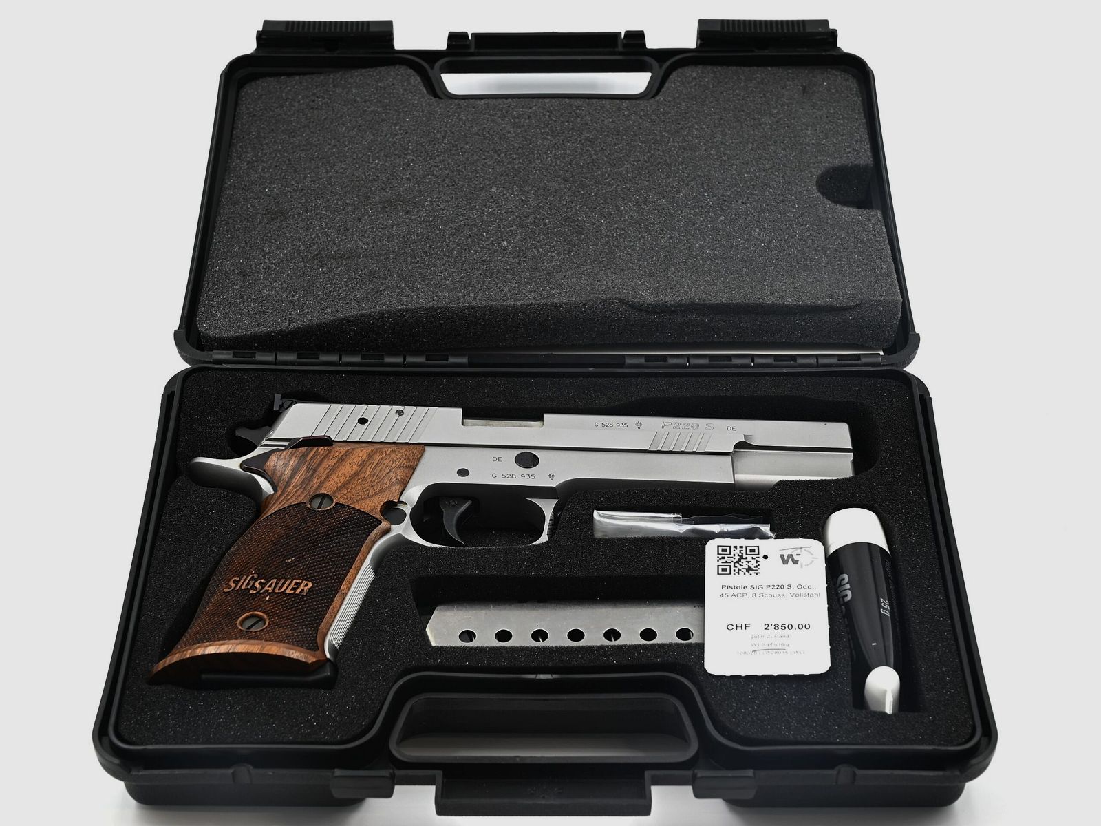 SIG P220 S pistol, used, .45 ACP, 8 rounds, all-steel, image 3 of 3