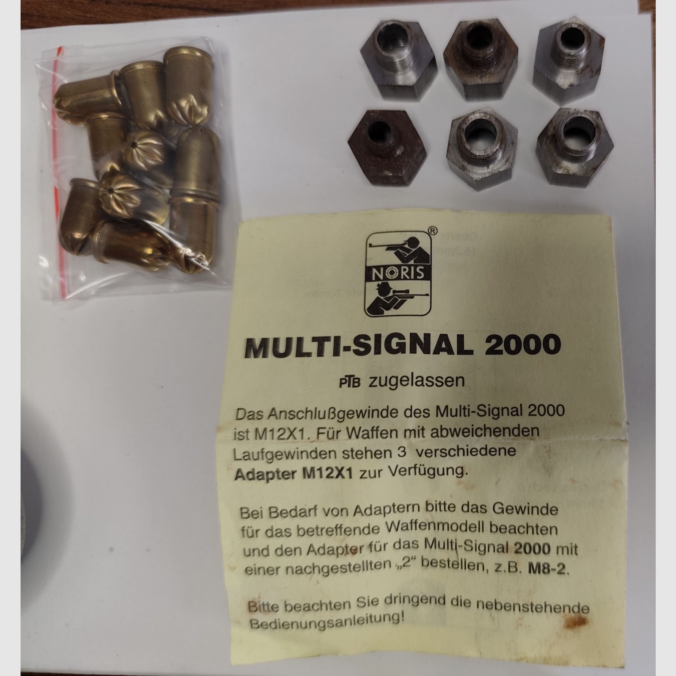 Noris Multi-Signal 2000 4er Abschussbecher mit 6 Adapter Munition & Leuchtkugeln