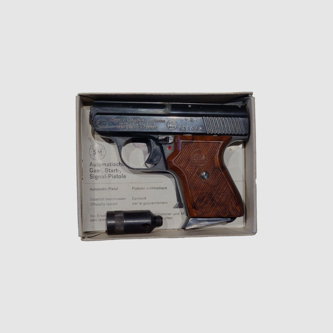 Rhöner Sportwaffen GMBH 8mm SM Mod 15 mit 7er Magazin Schreckschuss Pistole