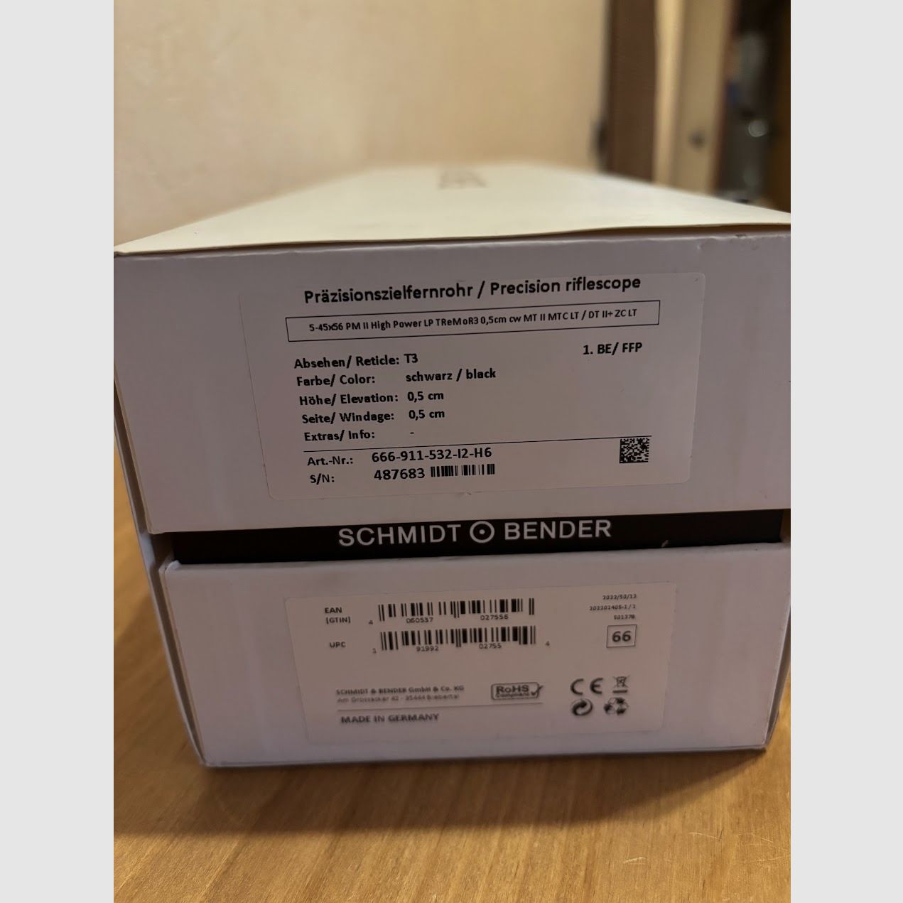 Schmdit & Bender 5-45×56 PM II High Power LP TReMoR3 0,5 cm cw MT II MTC LT / DT II+ ZC LT