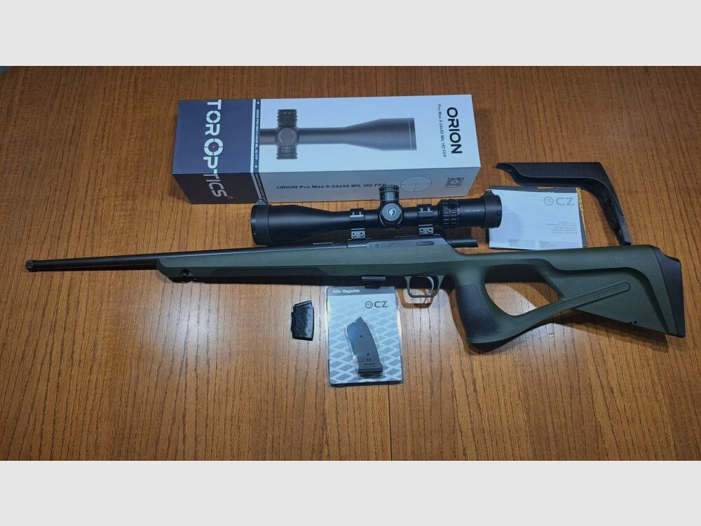 CZ KK-Repetierbüchse 457 Ergo BM mit Zielfernrohr Vector Optics SCFF-61 Orion Pro Max 6-24x50 MIL HD FFP