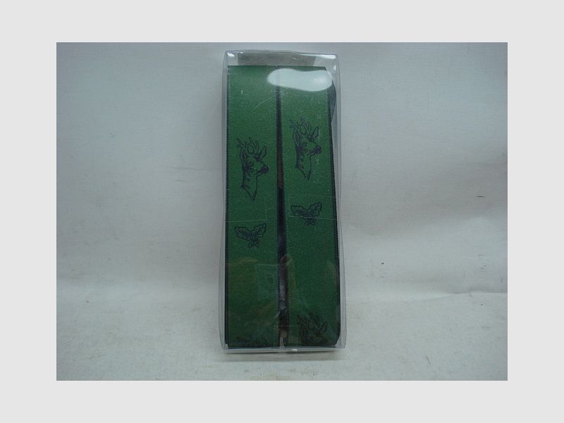 Suspenders Roe Buck with Leather - Loops Black/Green