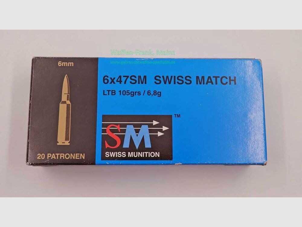 Swiss Ammunition Büchsenpatronen 6x47Swiss Match