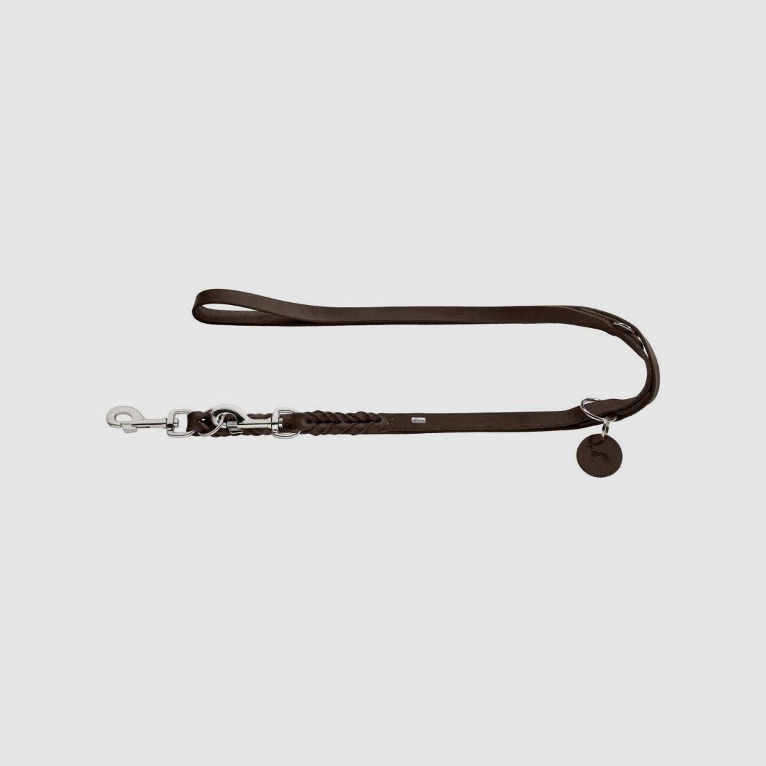 Hunter Laisse réglable Solid Education en cuir pleine fleur / Marron