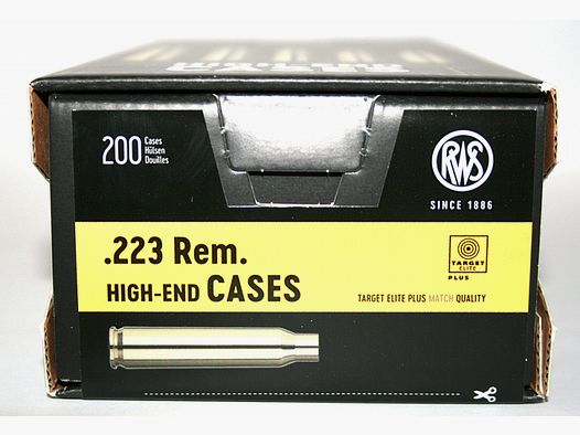 200 Stück NEUE RWS Hülsen .223 Rem. (5,56x45) RUAG HighEndCases | Target Elite PLUS Match Qualtiy!