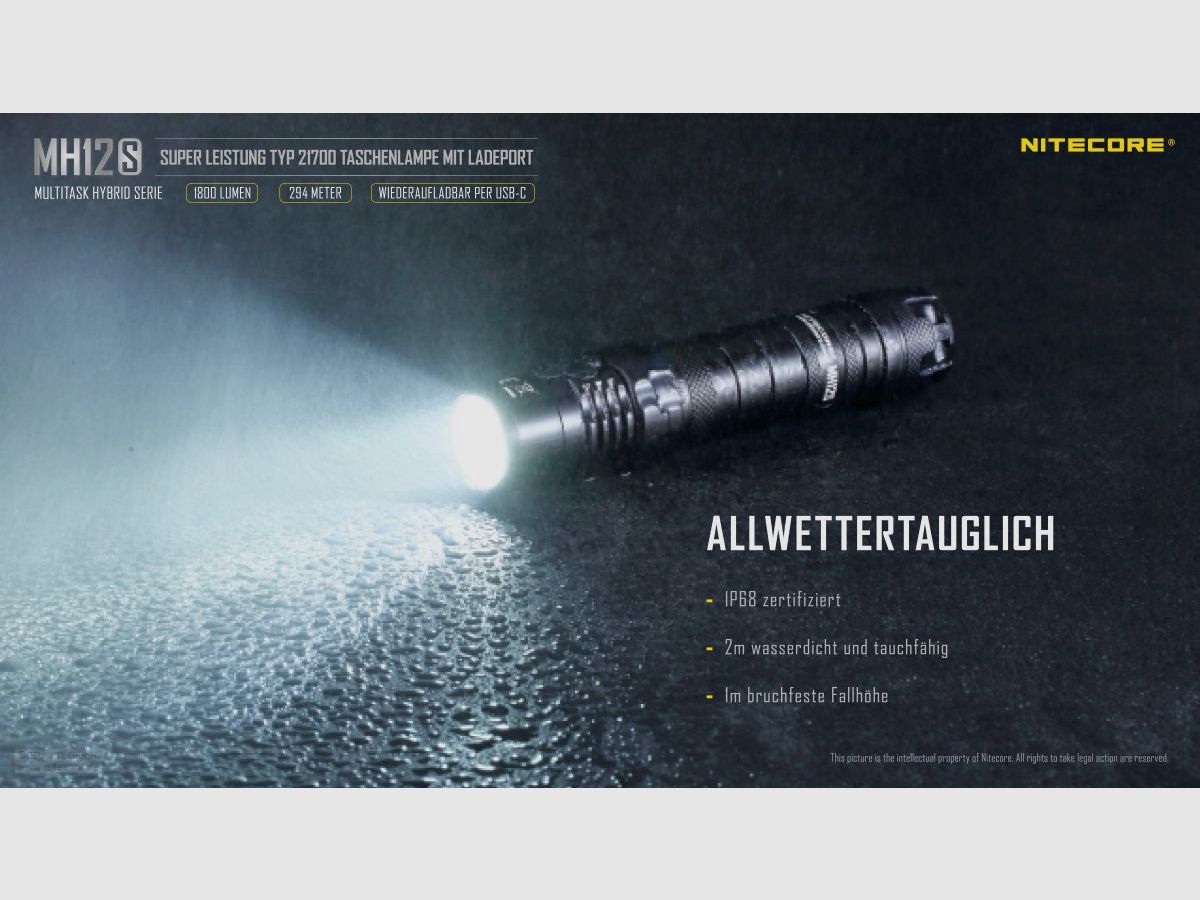 Nitecore MH12S Taschenlampe 1800 Lumen