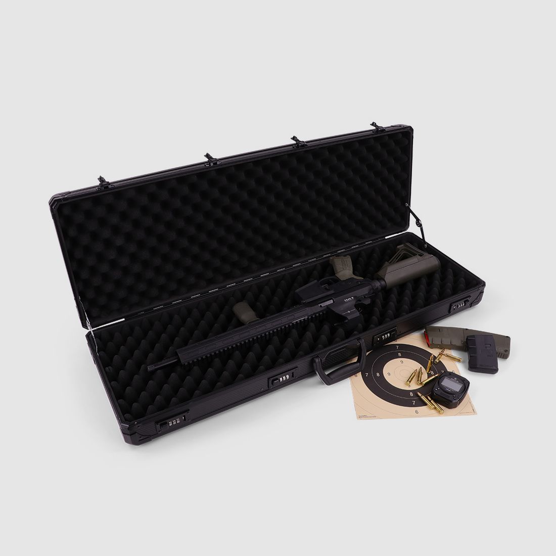 Winter rifle case W13 - 93 cm internal length - 1 long gun - 4 combination locks - bumps (Night)